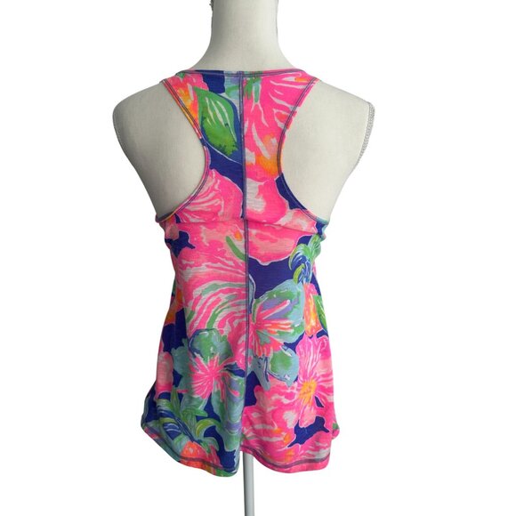 LILLY PULITZER Luxetic Neon Floral Tank Top Size Small - Picture 5 of 6